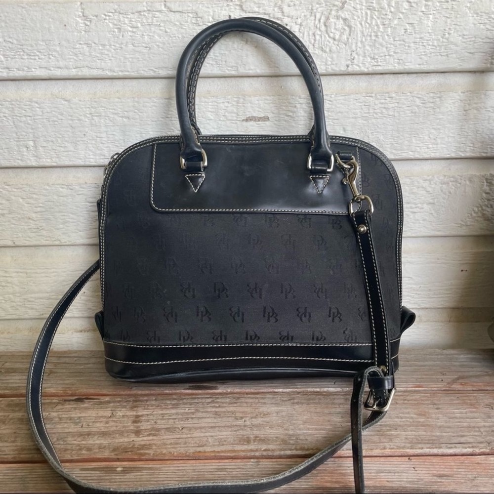 Dooney Bourke Signature Canvas Leather Dillon Satchel Crossbody